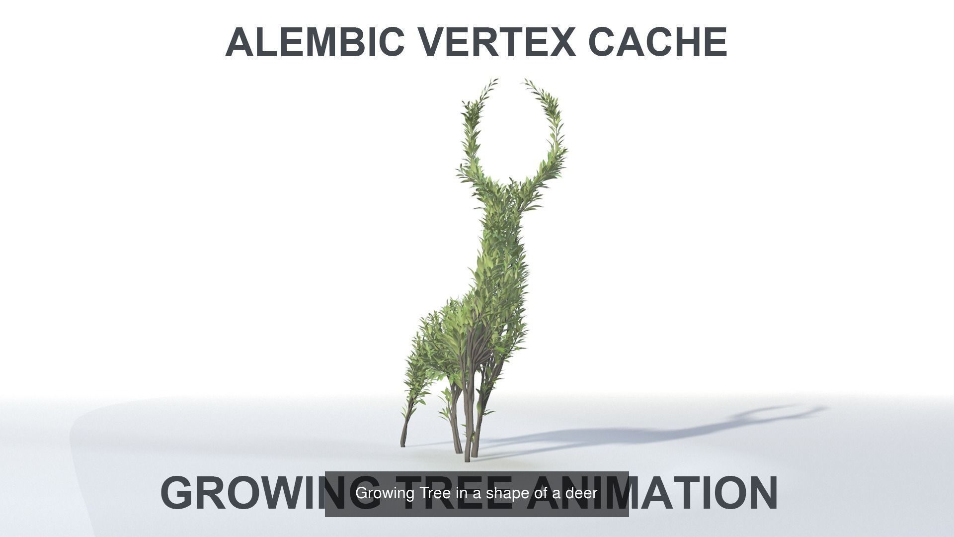 Growing Tree in a shape of a deer 3D Model Collection_9