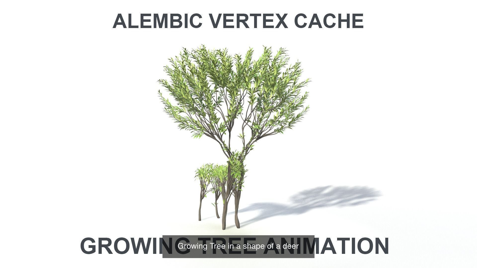 Growing Tree in a shape of a deer 3D Model Collection_10