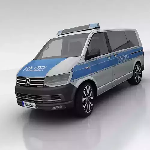 VW T6 polizei Low-poly 3D model
