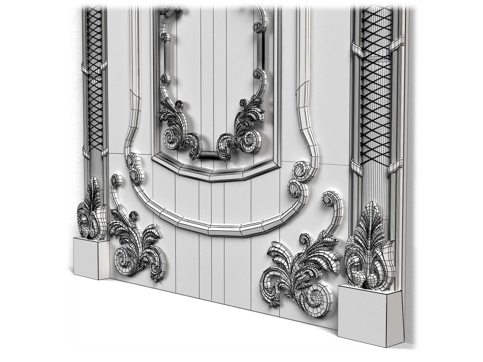 Door0006 ornate wooden door 3D model_14