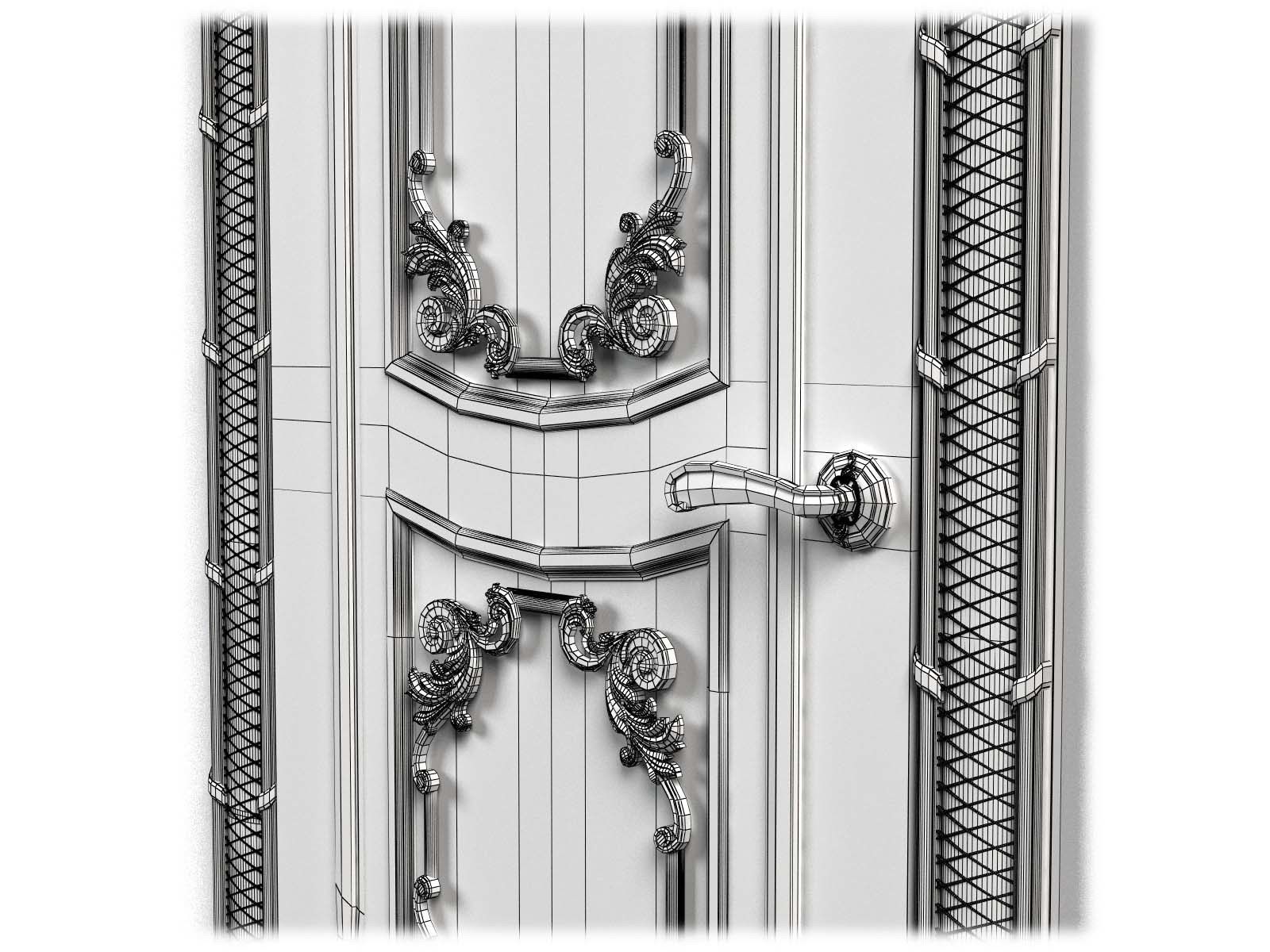 Door0006 ornate wooden door 3D model_11