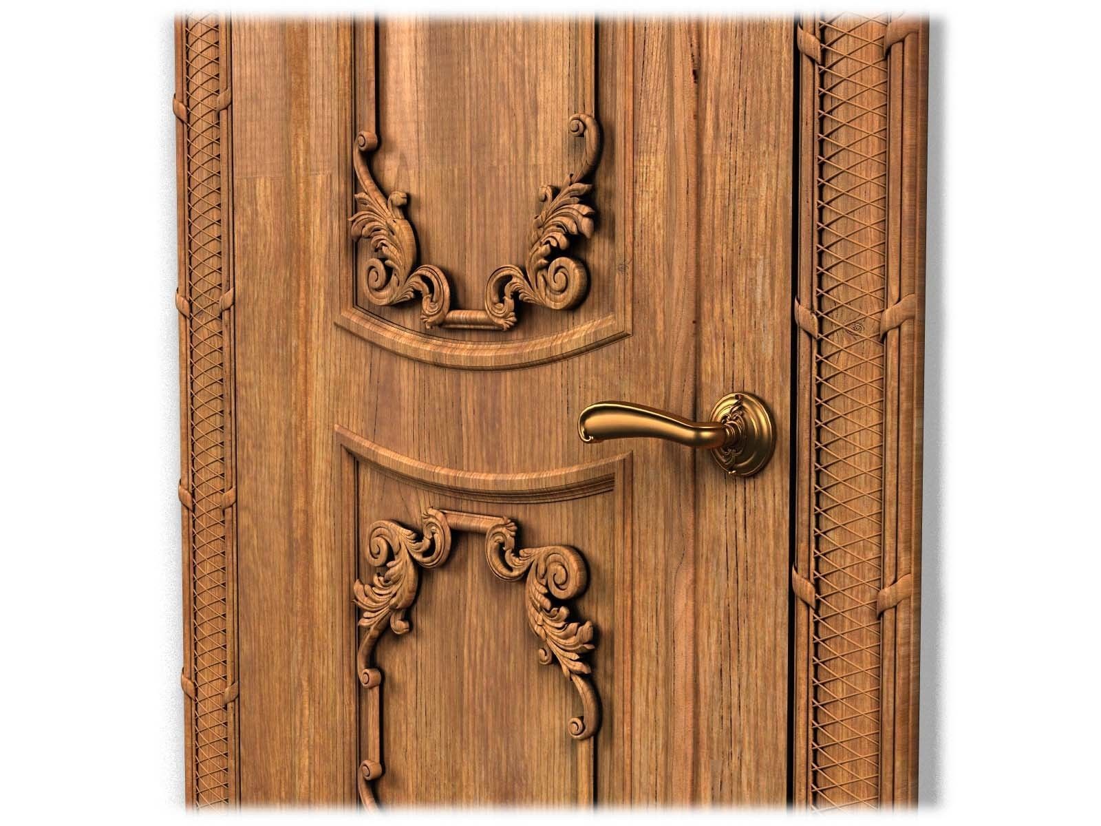 Door0006 ornate wooden door 3D model_10