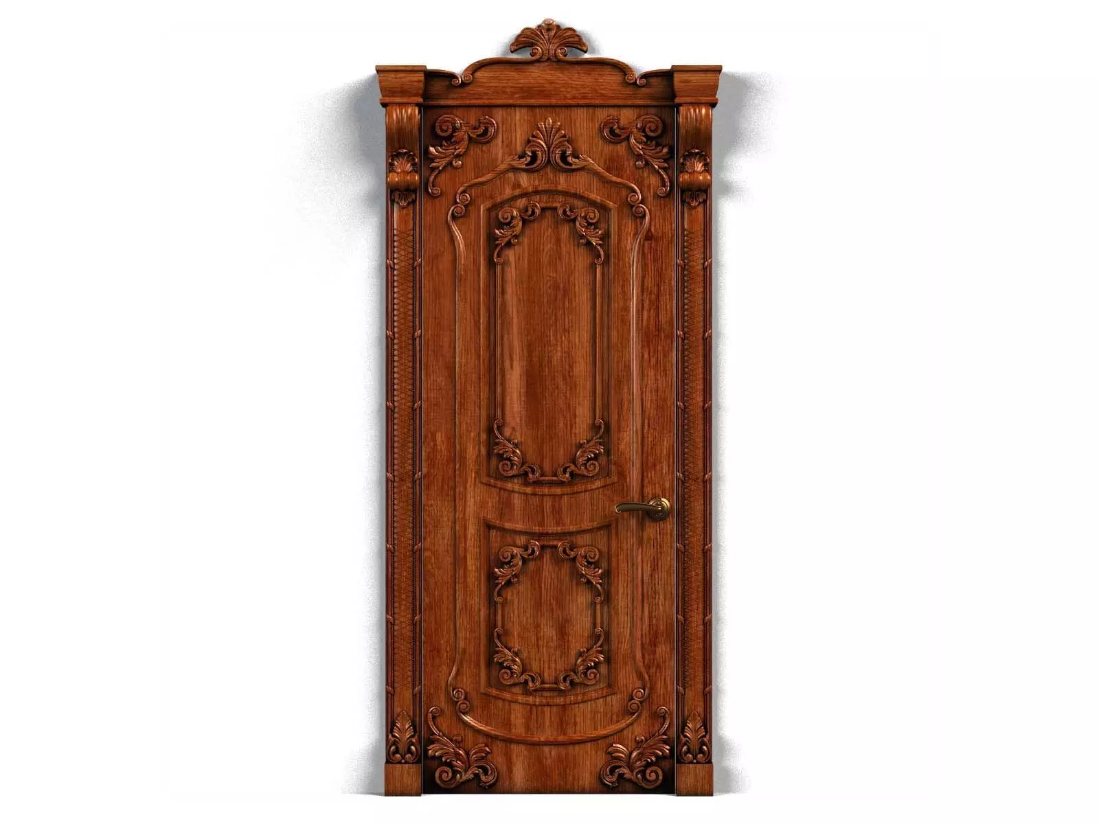 Door0006 ornate wooden door 3D model_0