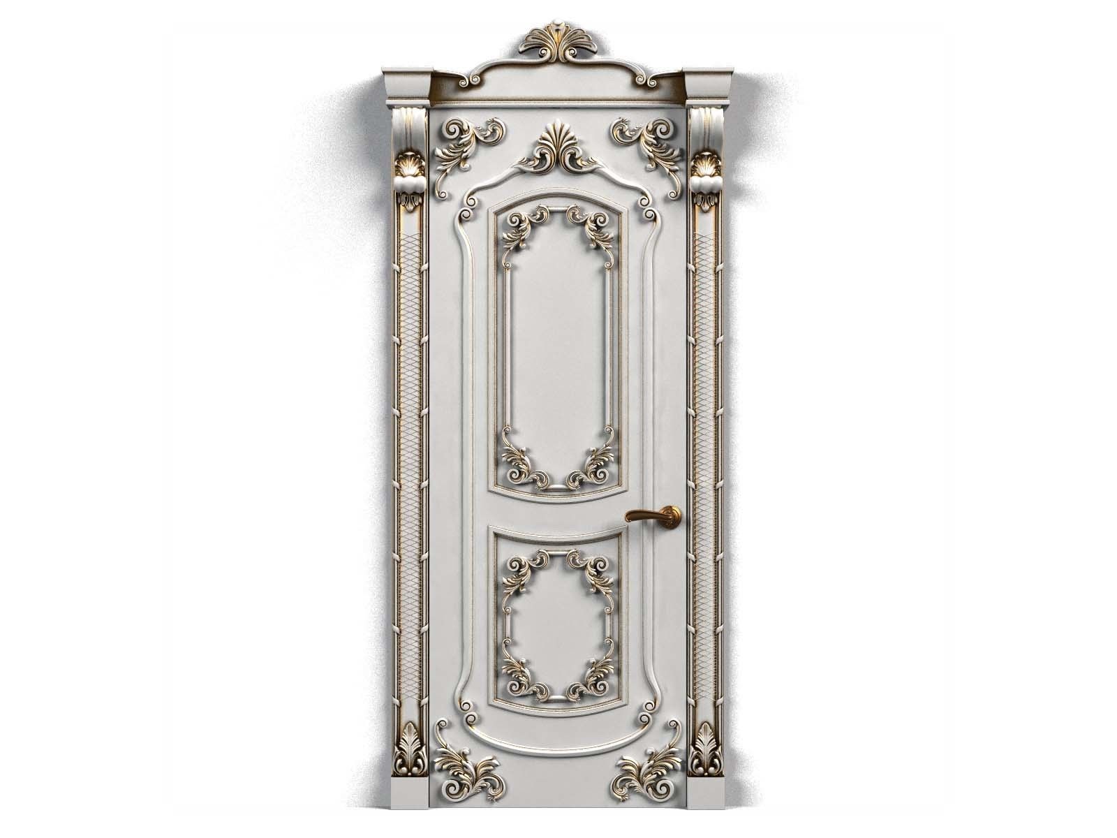 Door0006 ornate wooden door 3D model_1