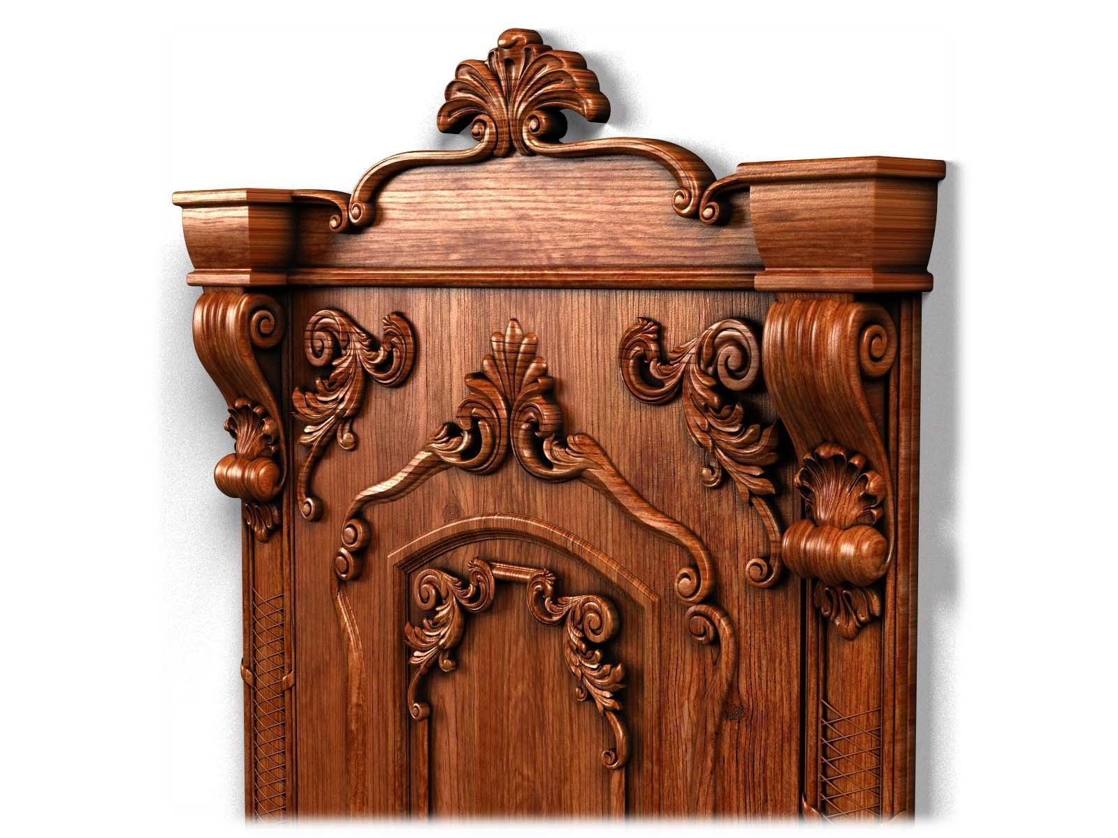 Door0006 ornate wooden door 3D model_6