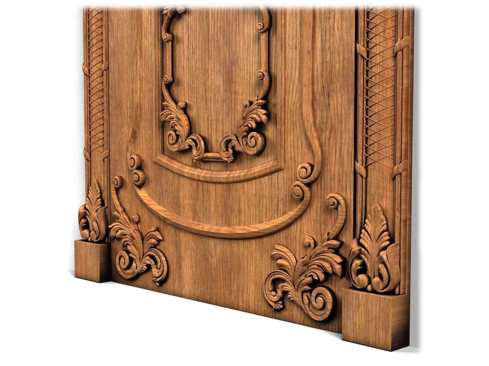 Door0006 ornate wooden door 3D model_13
