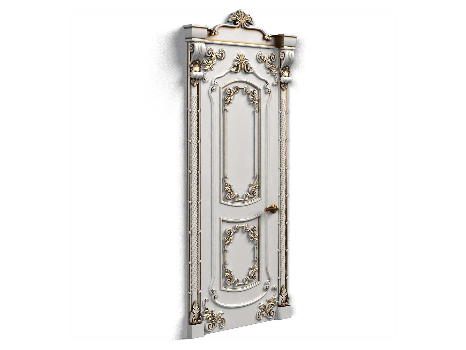 Door0006 ornate wooden door 3D model_4