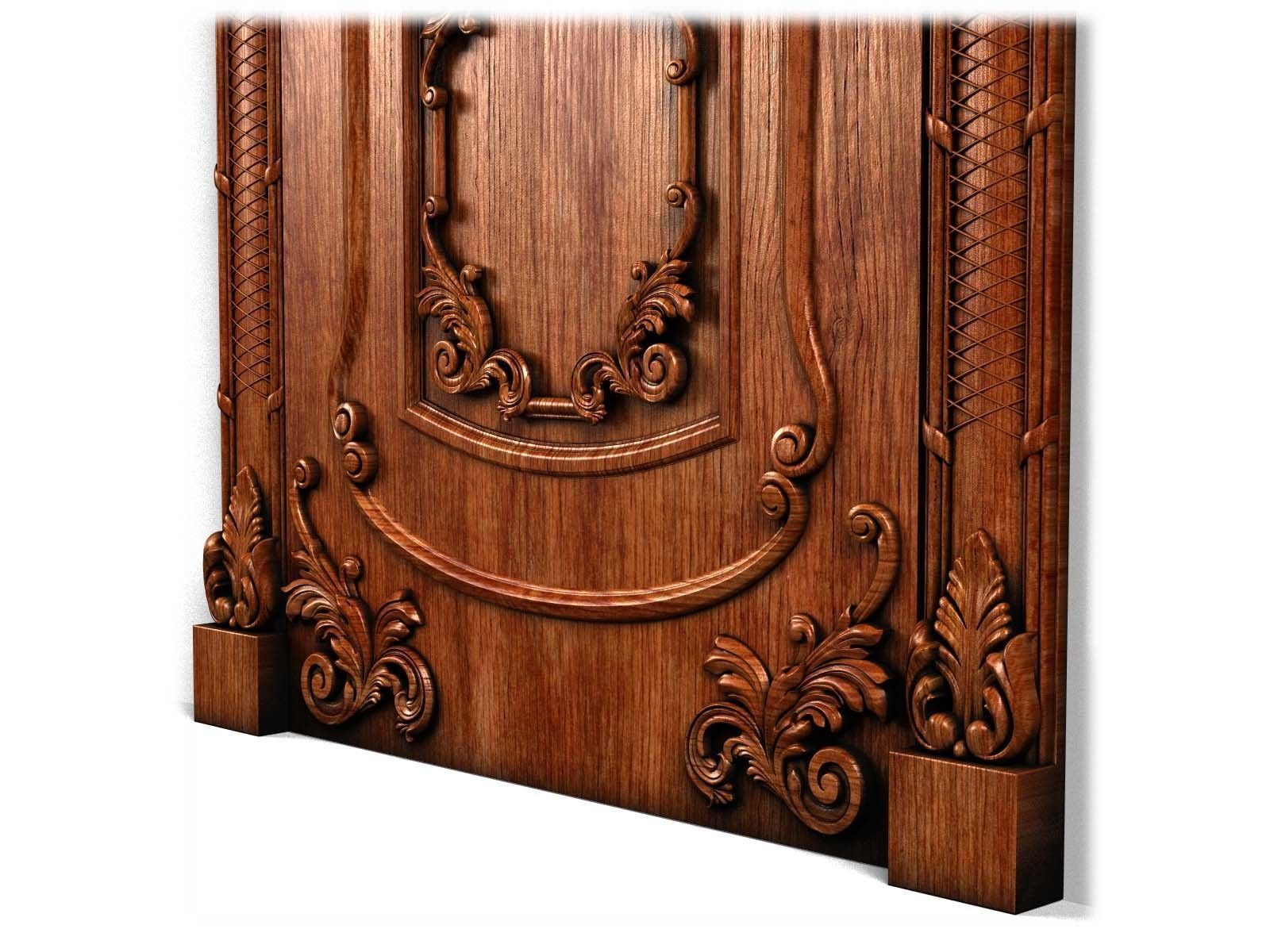 Door0006 ornate wooden door 3D model_12