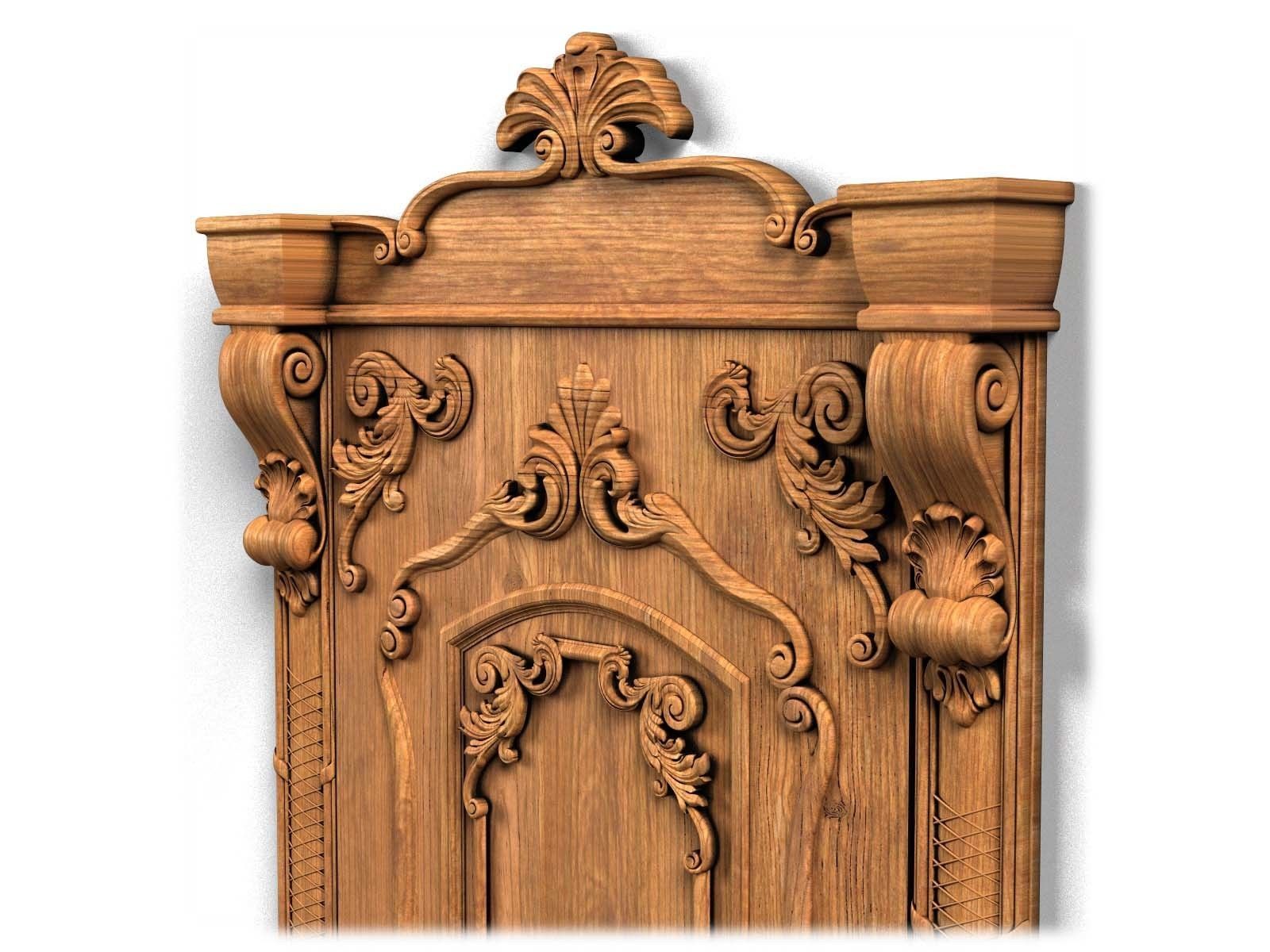 Door0006 ornate wooden door 3D model_7