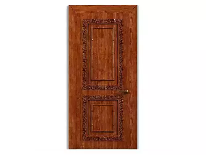 Door0008 wooden door with ornate carvings