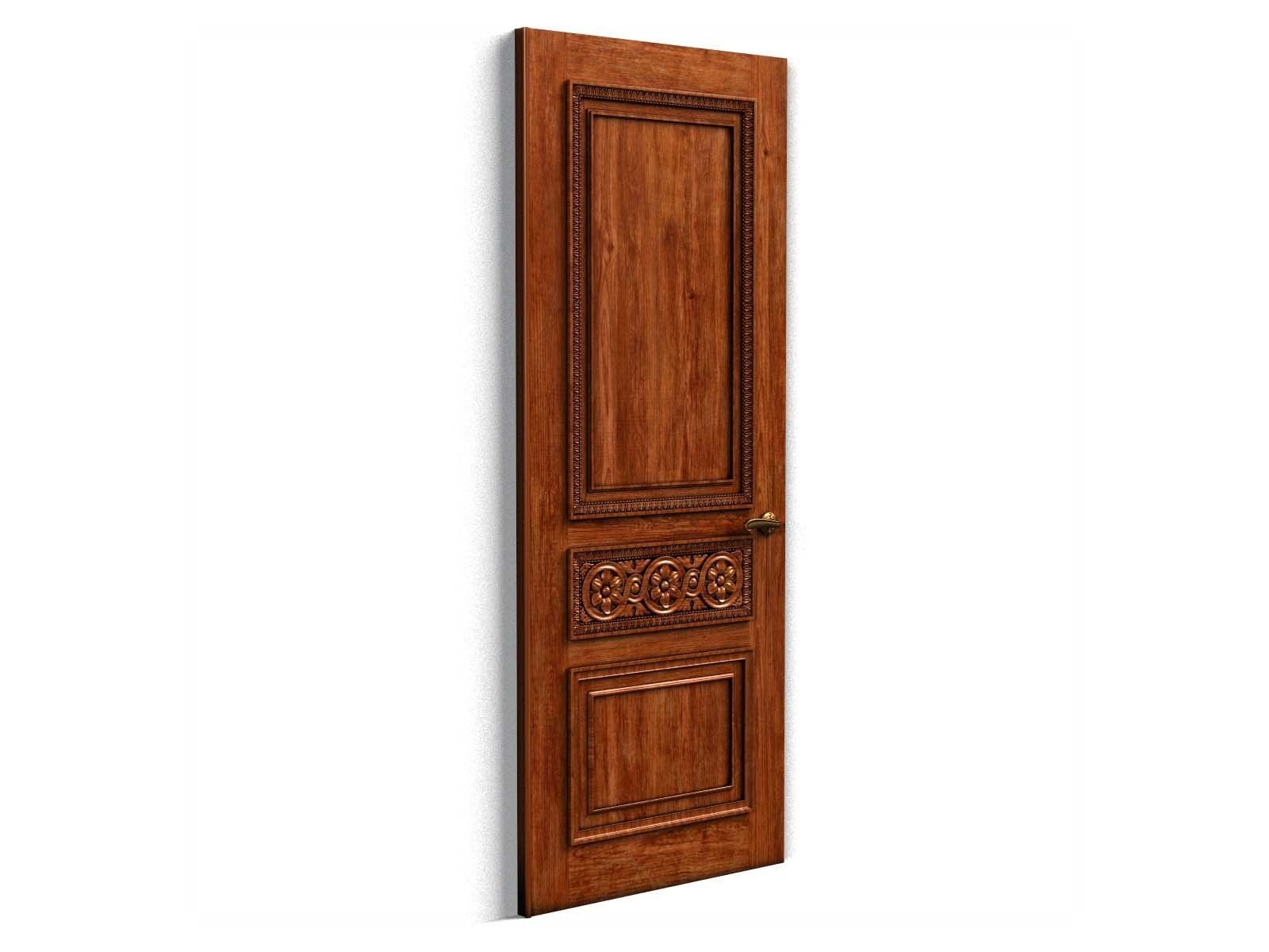 Door0010 carved wooden door with ornate carvings 3D model_3