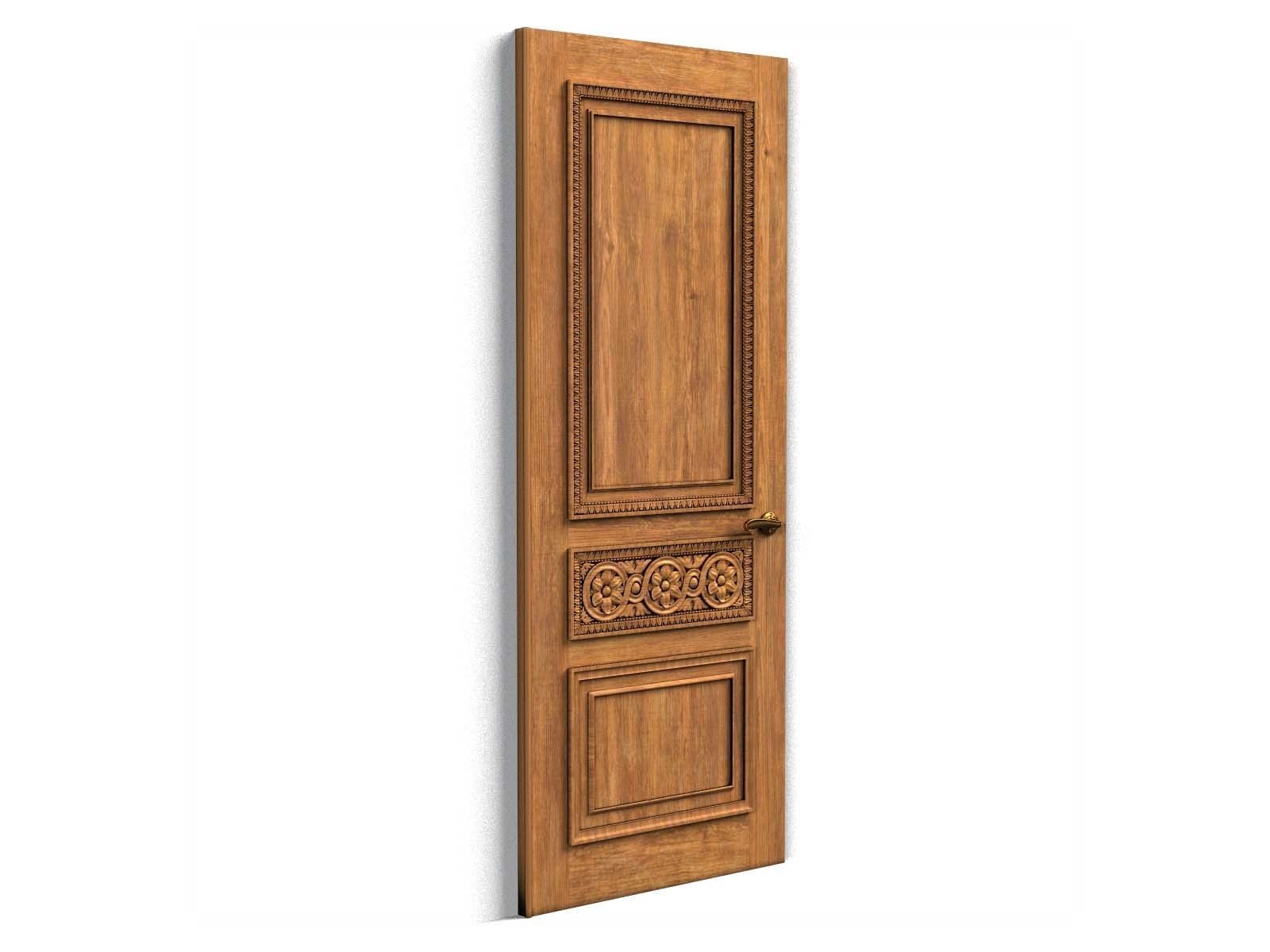 Door0010 carved wooden door with ornate carvings 3D model_5