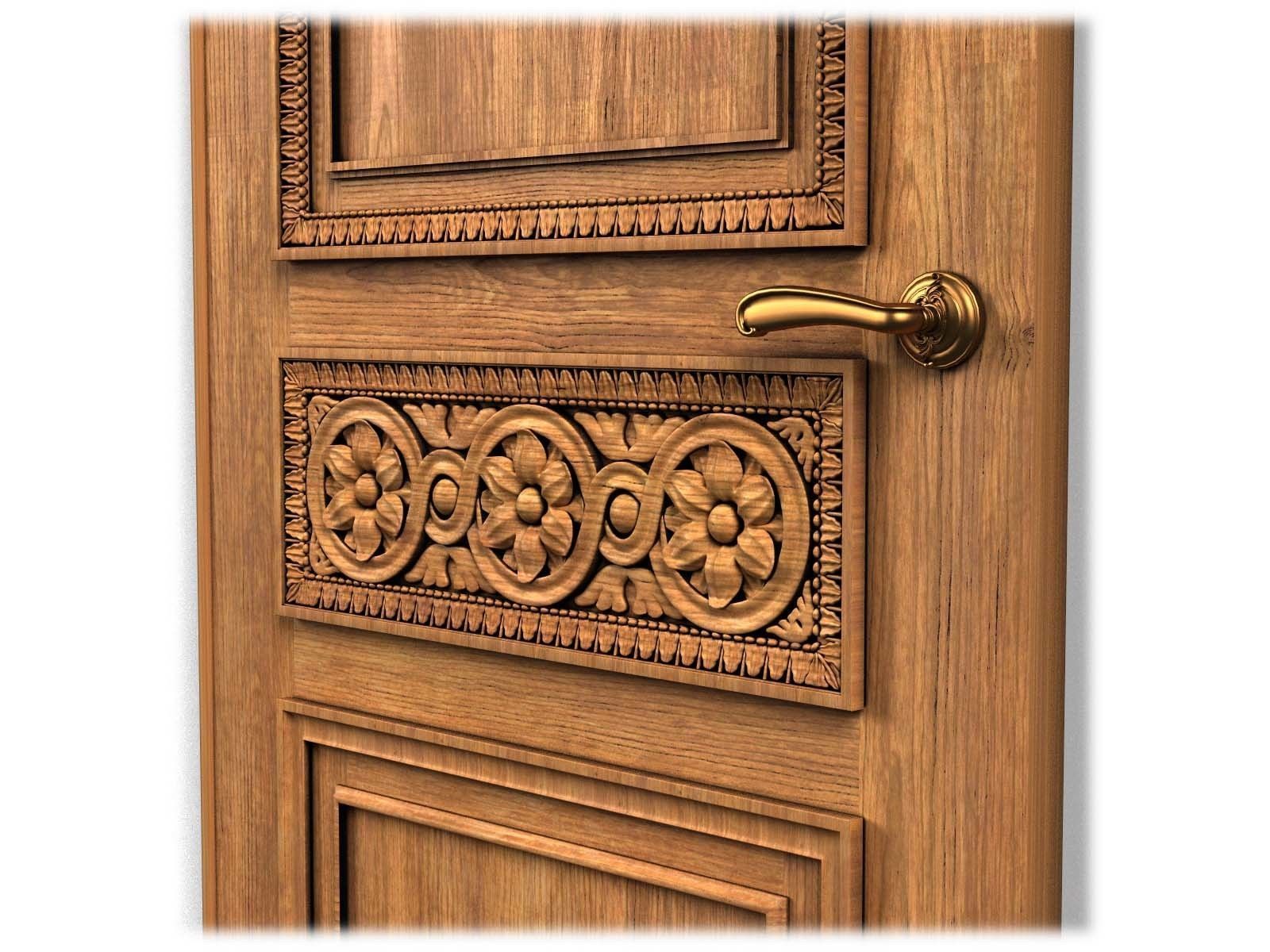 Door0010 carved wooden door with ornate carvings 3D model_10