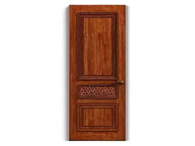Door0010 carved wooden door with ornate carvings 3D model