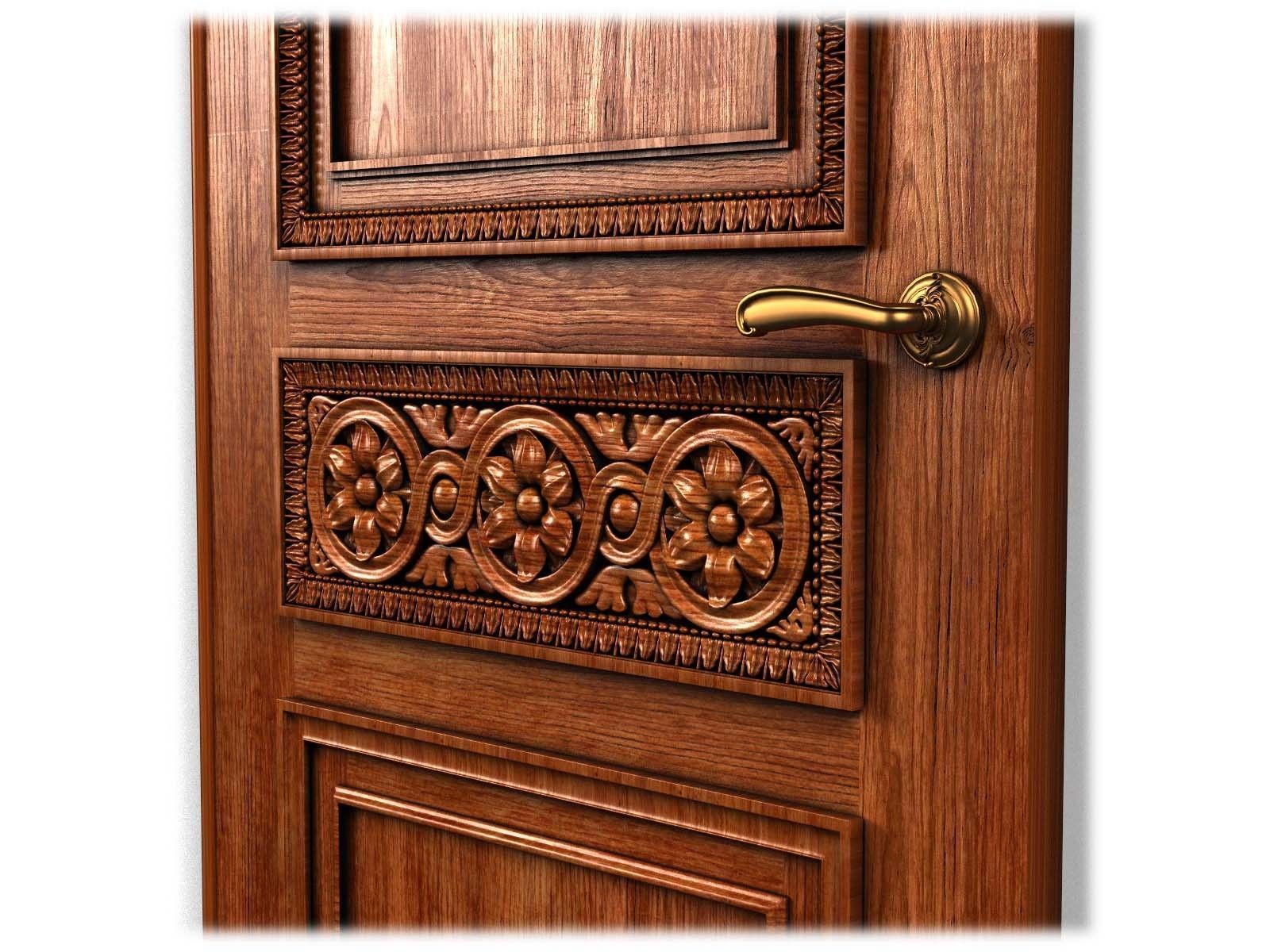 Door0010 carved wooden door with ornate carvings 3D model_9