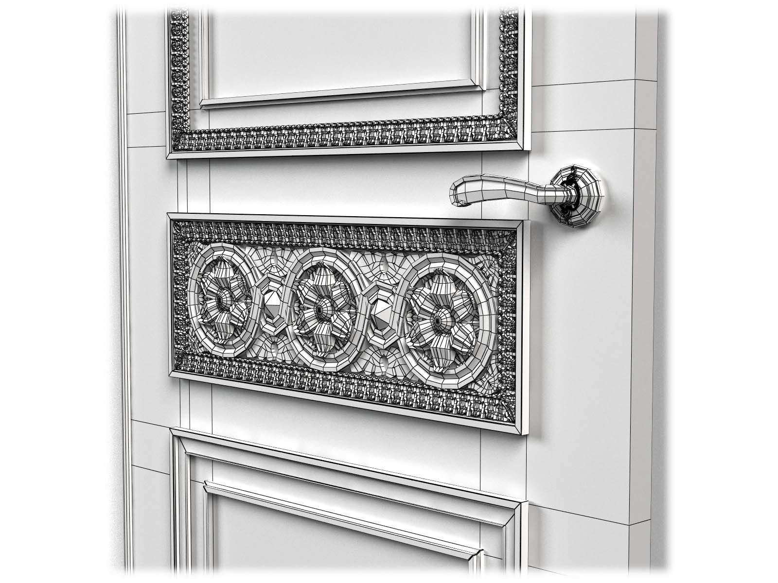 Door0010 carved wooden door with ornate carvings 3D model_11