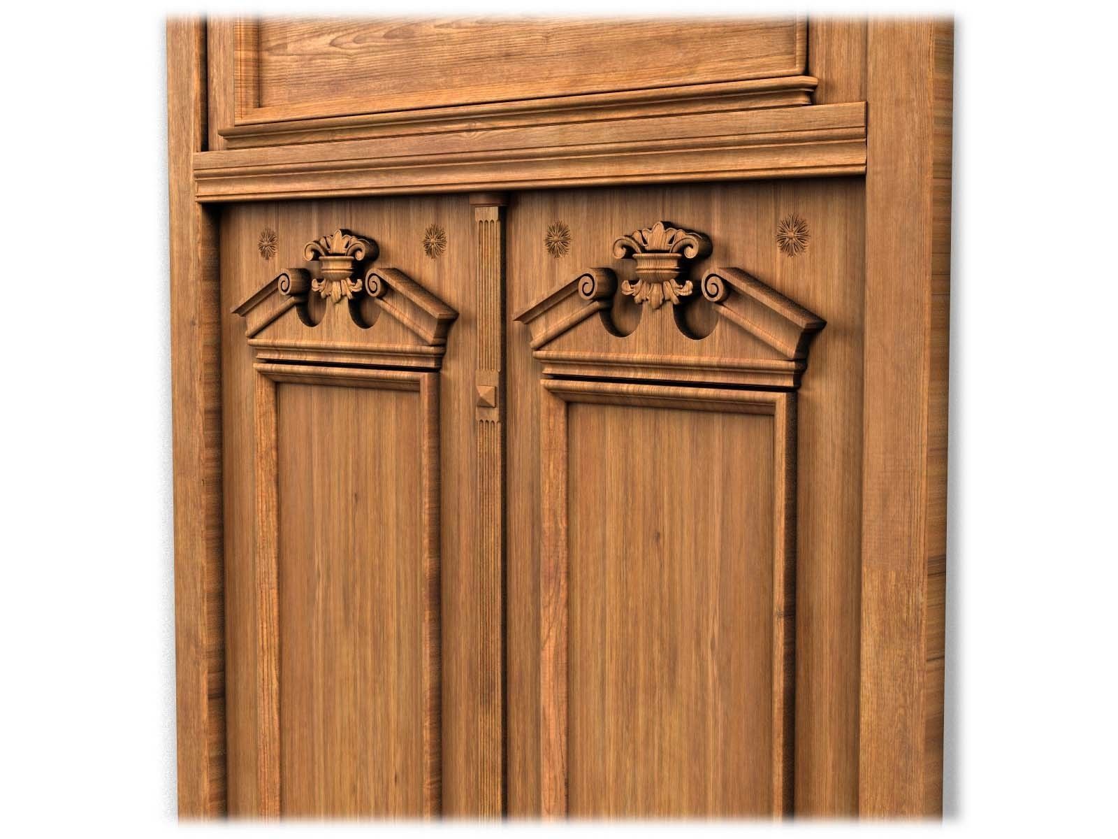 Door0011 ornate wooden door 3D model_10