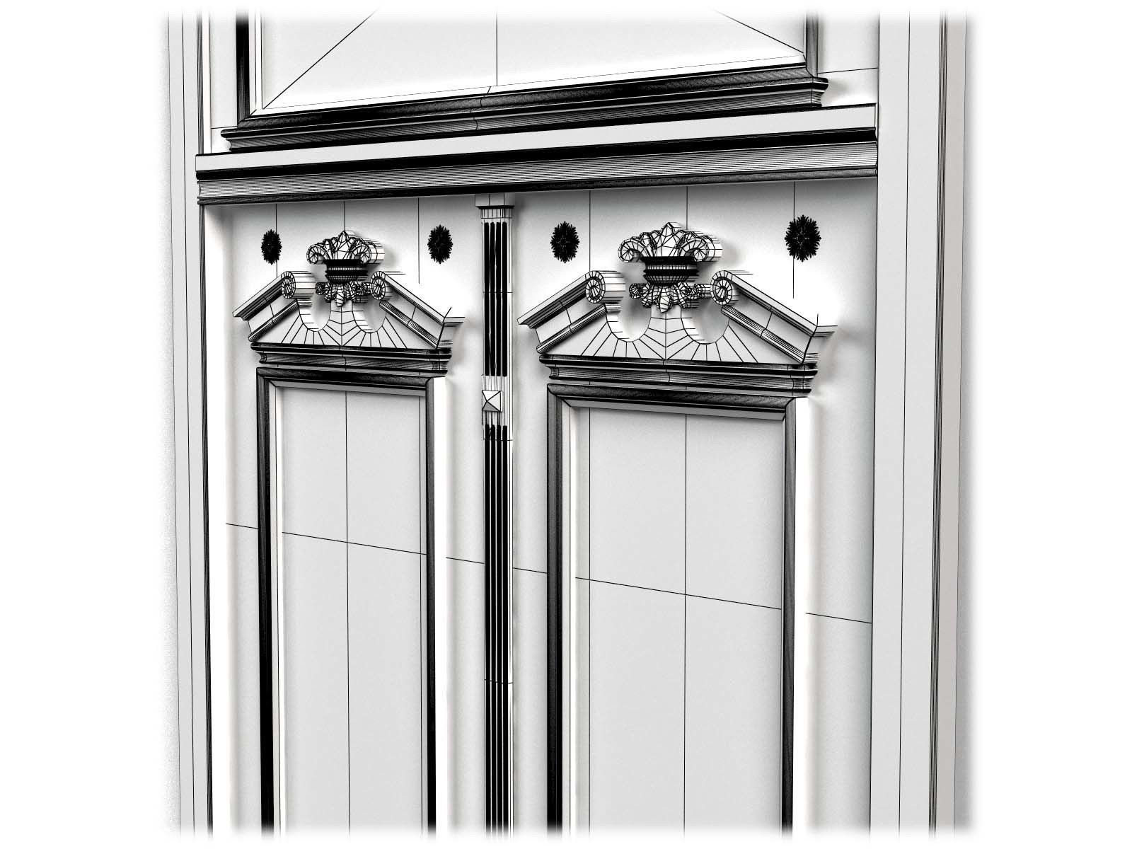 Door0011 ornate wooden door 3D model_11