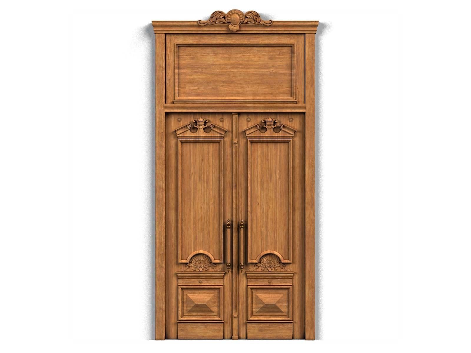 Door0011 ornate wooden door 3D model_2