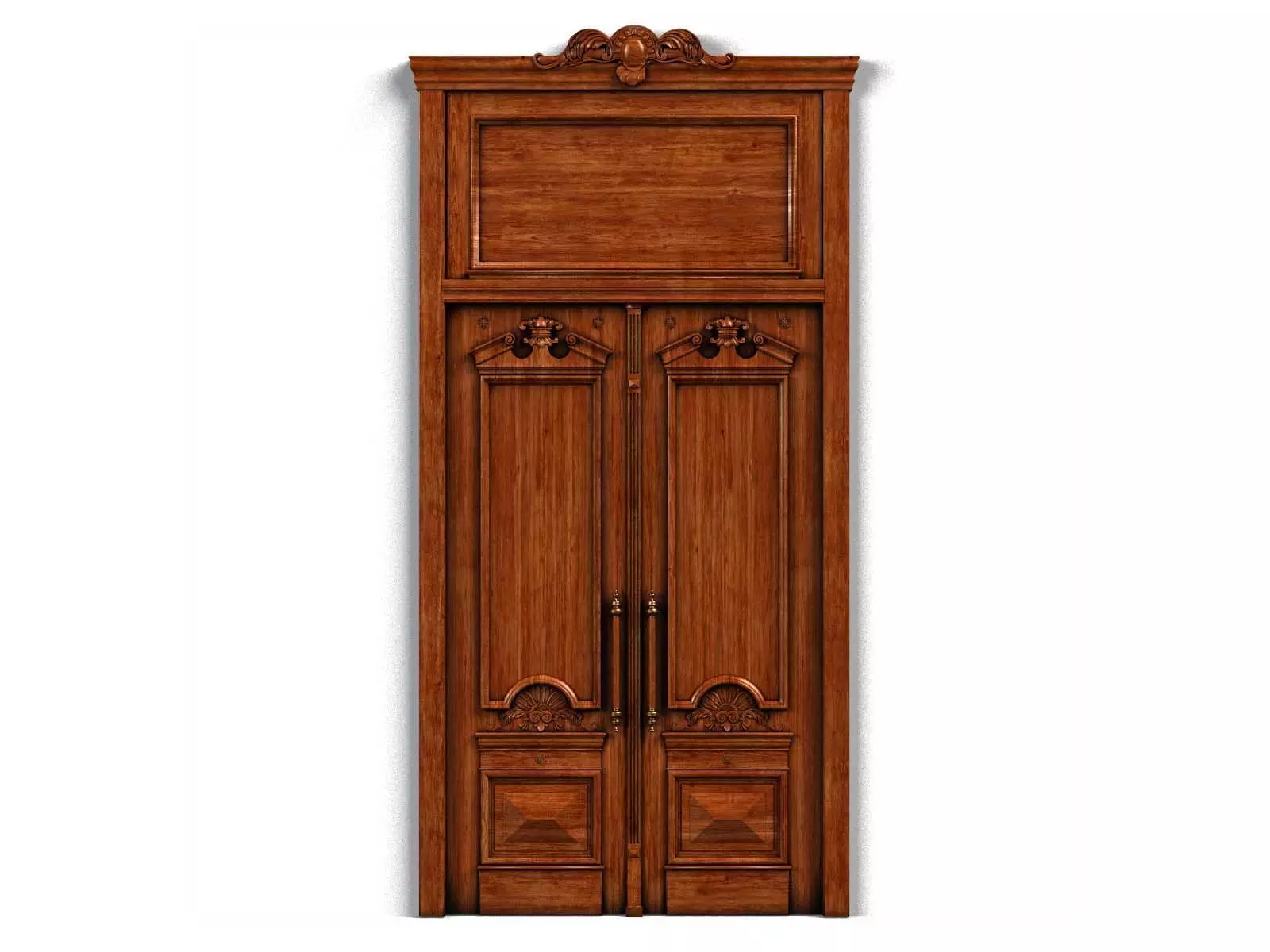 Door0011 ornate wooden door 3D model_0