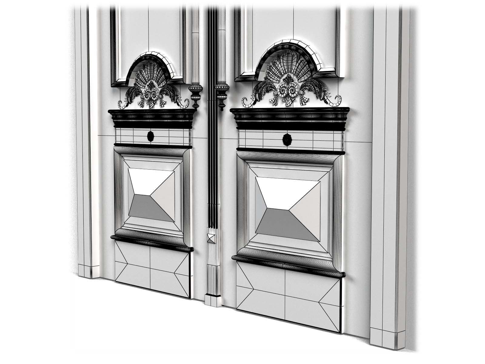 Door0011 ornate wooden door 3D model_14