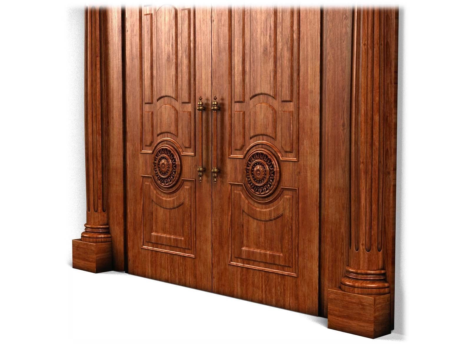 Door0012 wooden door with ornate carvings 3D model_12