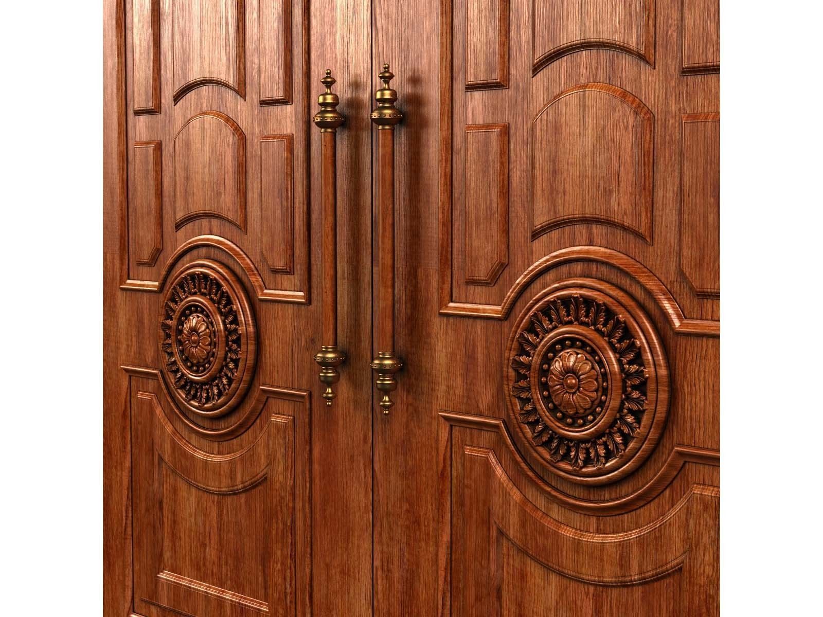 Door0012 wooden door with ornate carvings 3D model_9