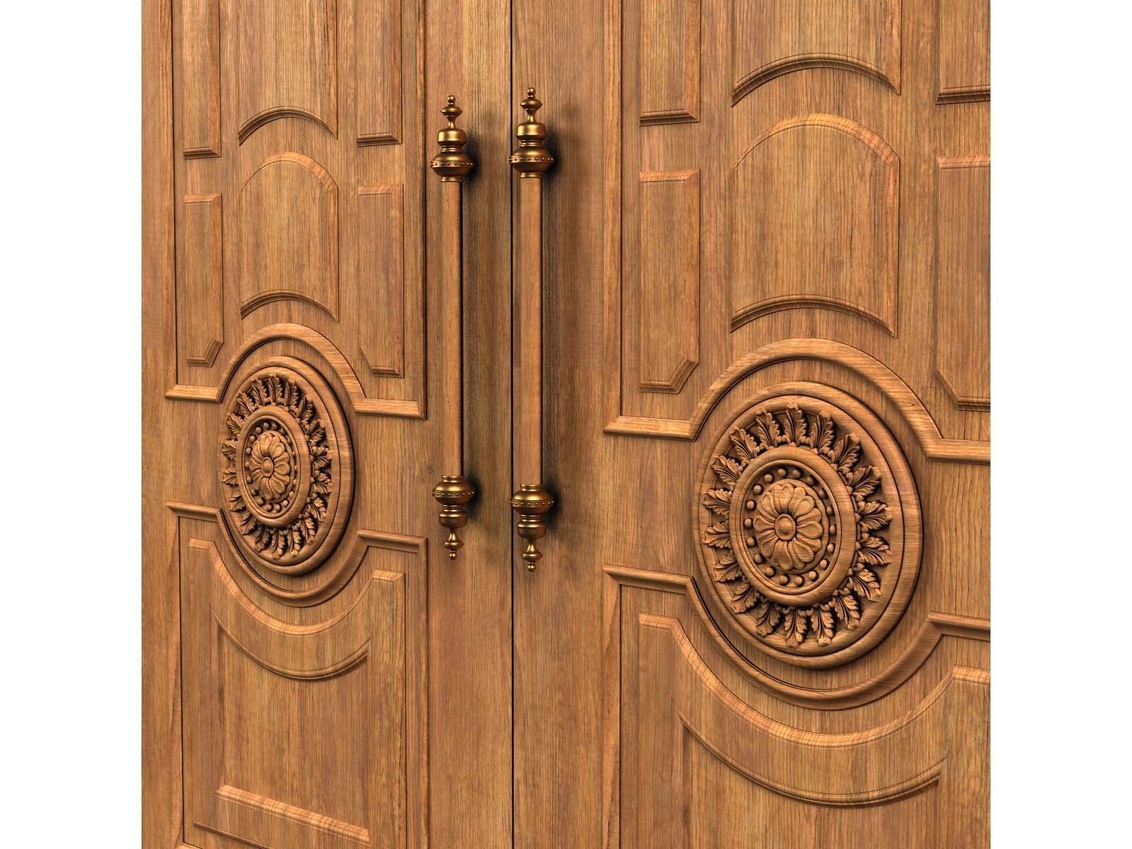 Door0012 wooden door with ornate carvings 3D model_10