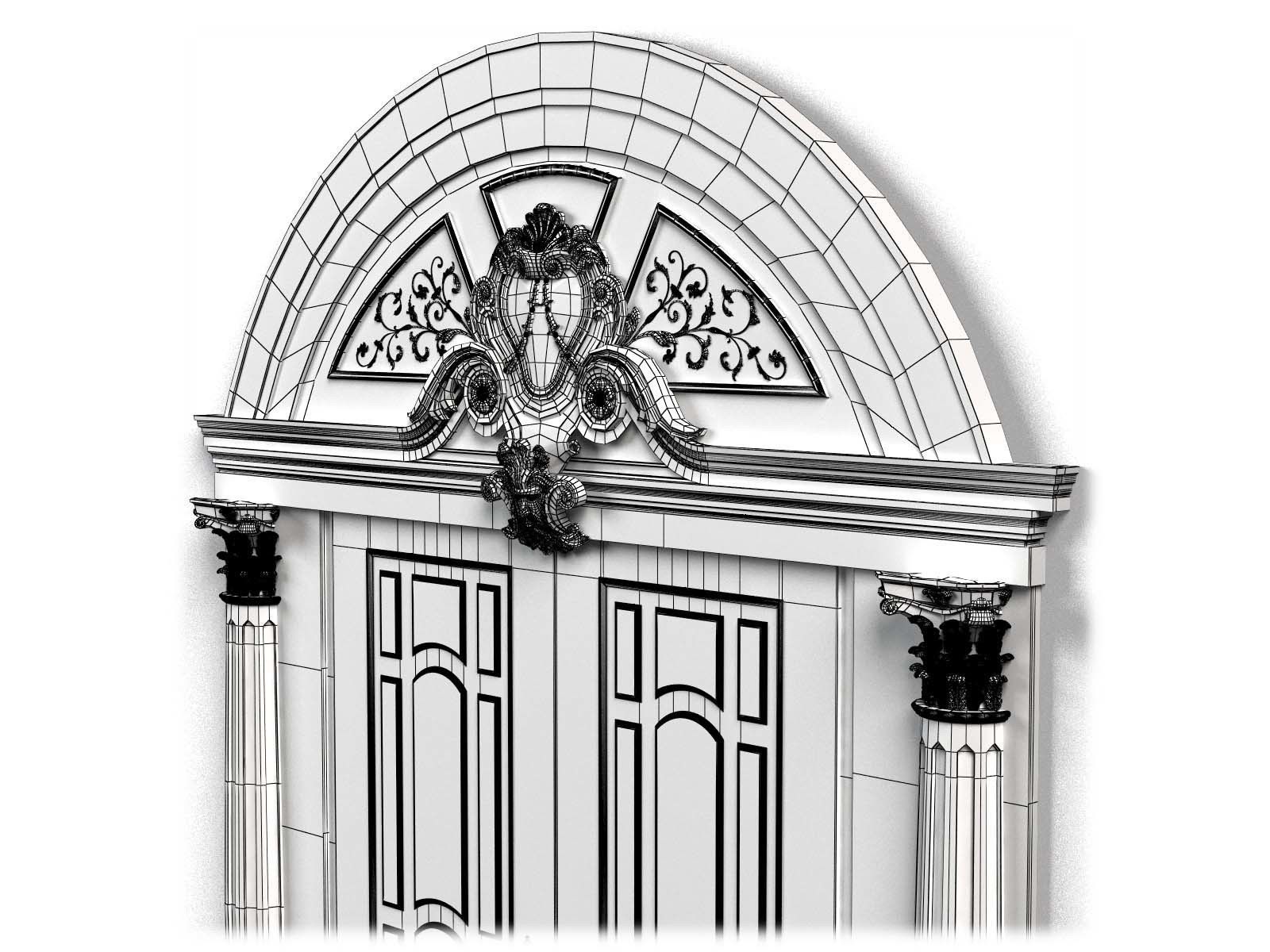 Door0012 wooden door with ornate carvings 3D model_8