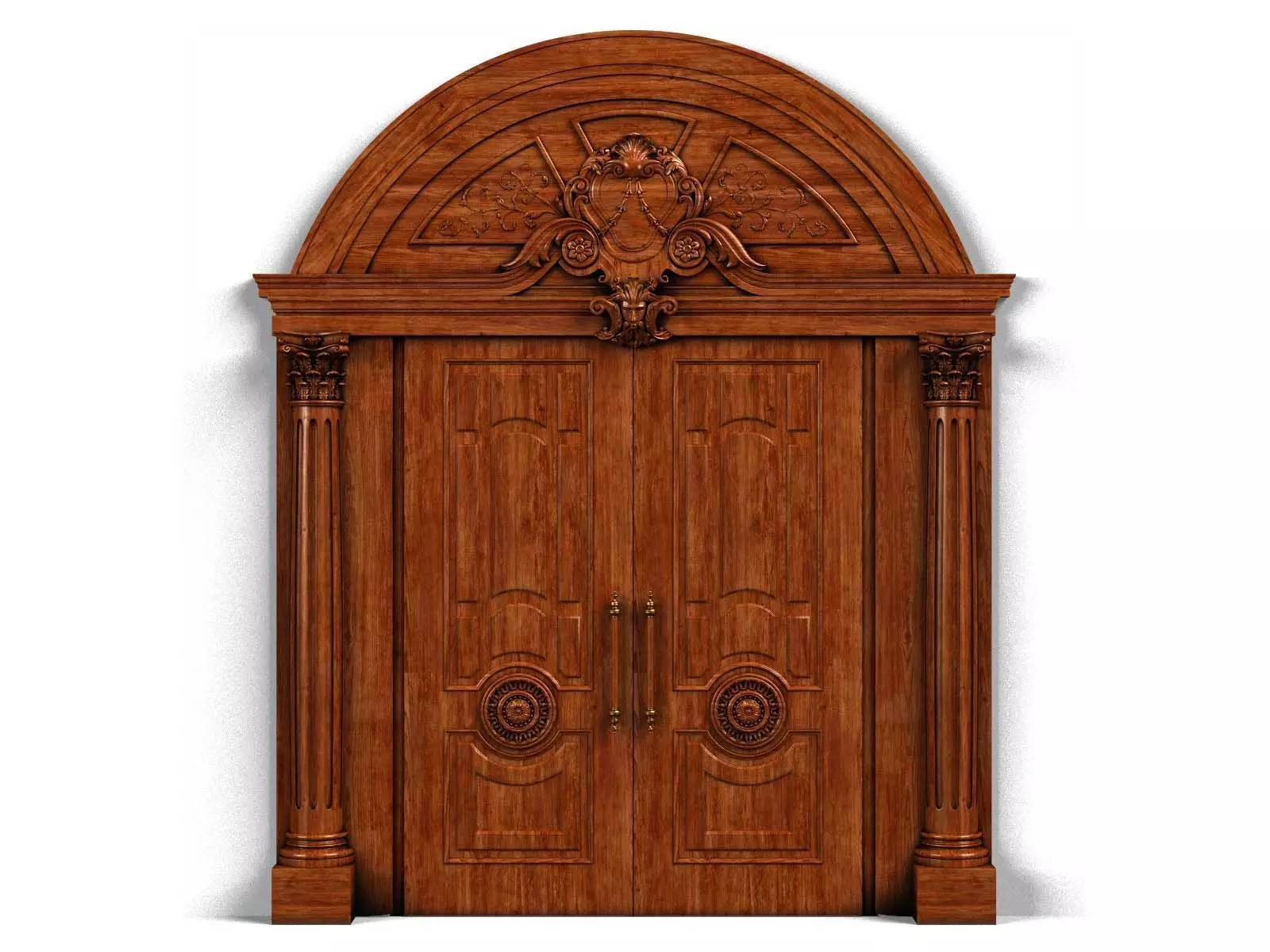 Door0012 wooden door with ornate carvings 3D model_0