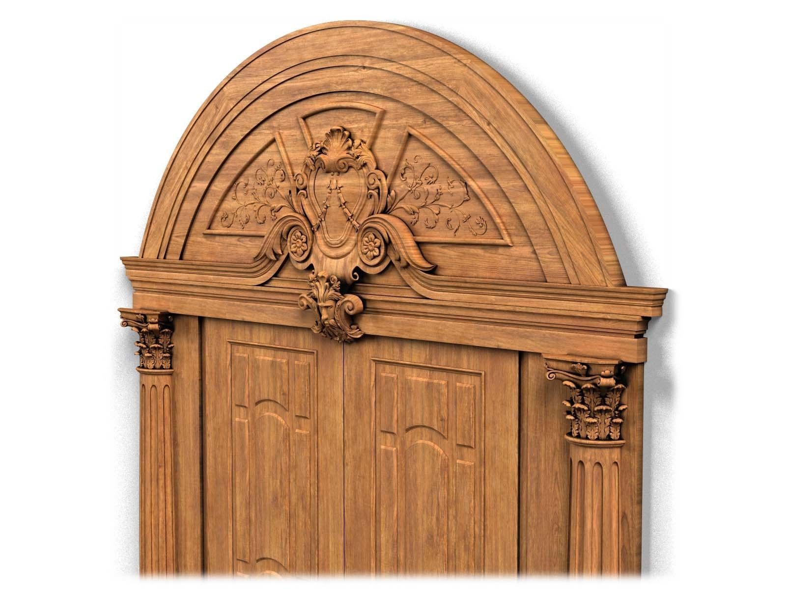 Door0012 wooden door with ornate carvings 3D model_7