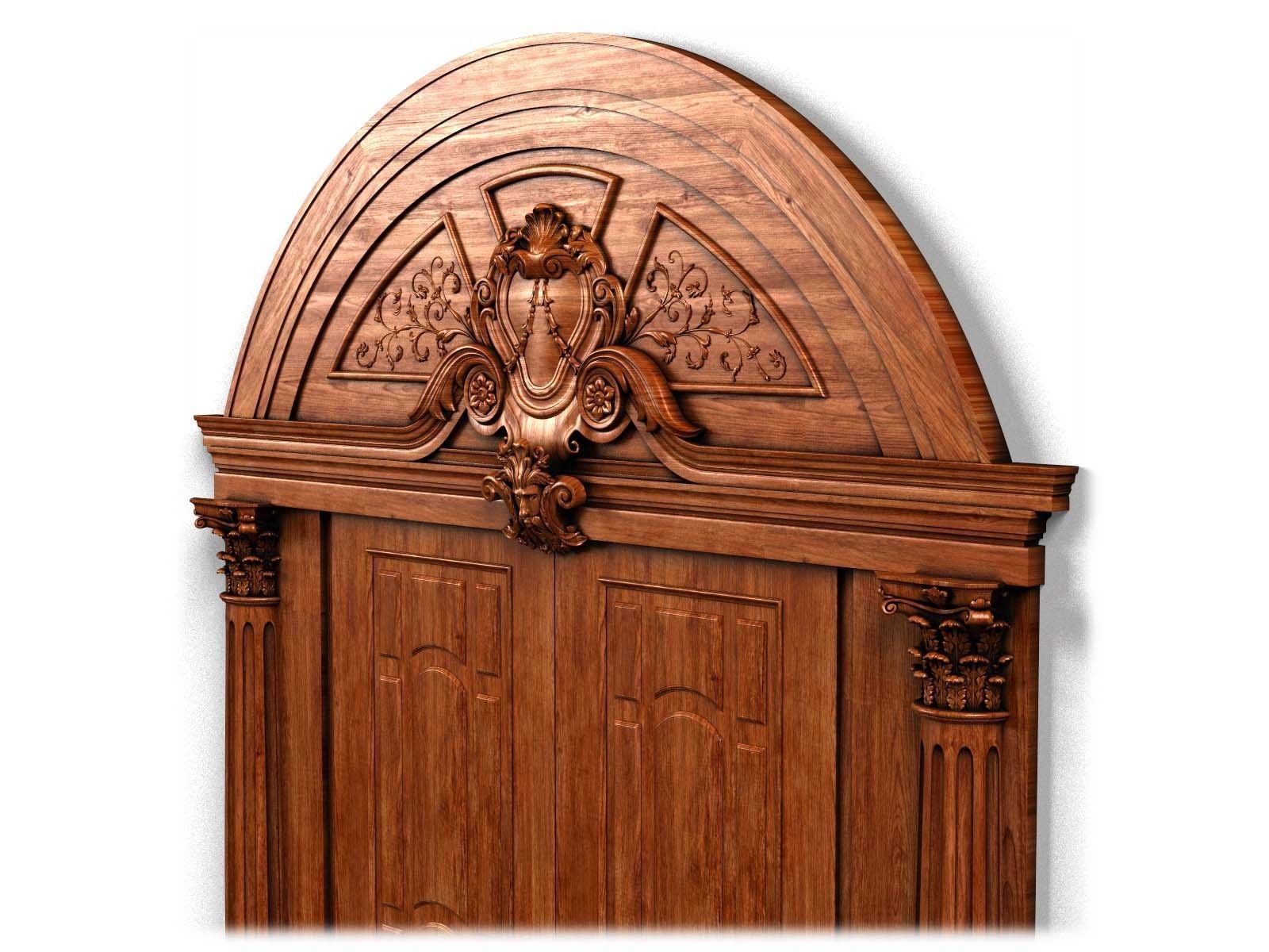 Door0012 wooden door with ornate carvings 3D model_6