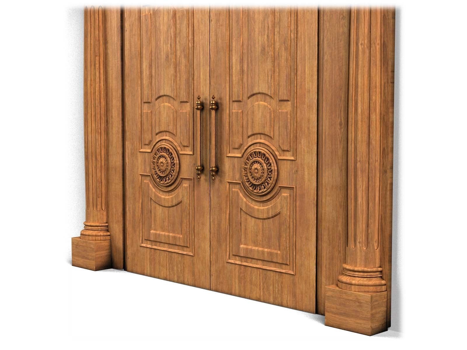 Door0012 wooden door with ornate carvings 3D model_13