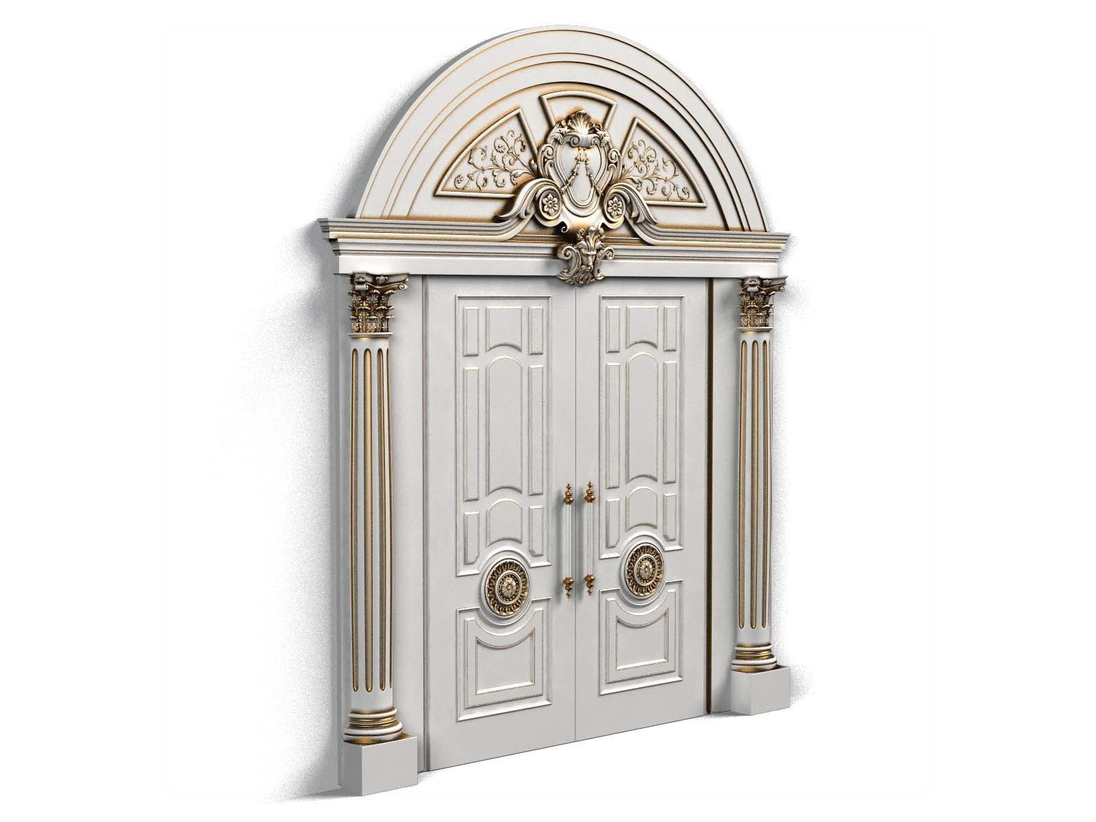 Door0012 wooden door with ornate carvings 3D model_4
