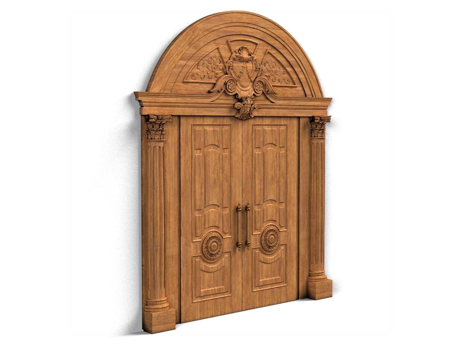 Door0012 wooden door with ornate carvings 3D model_5