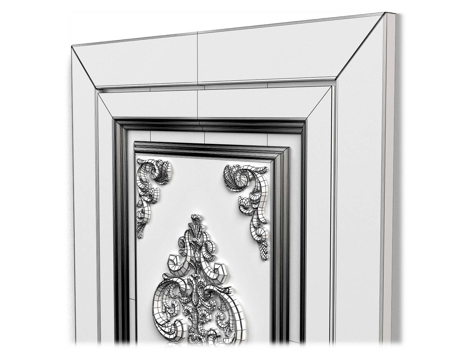 Door0013 wooden door with ornate carvings 3D model_8