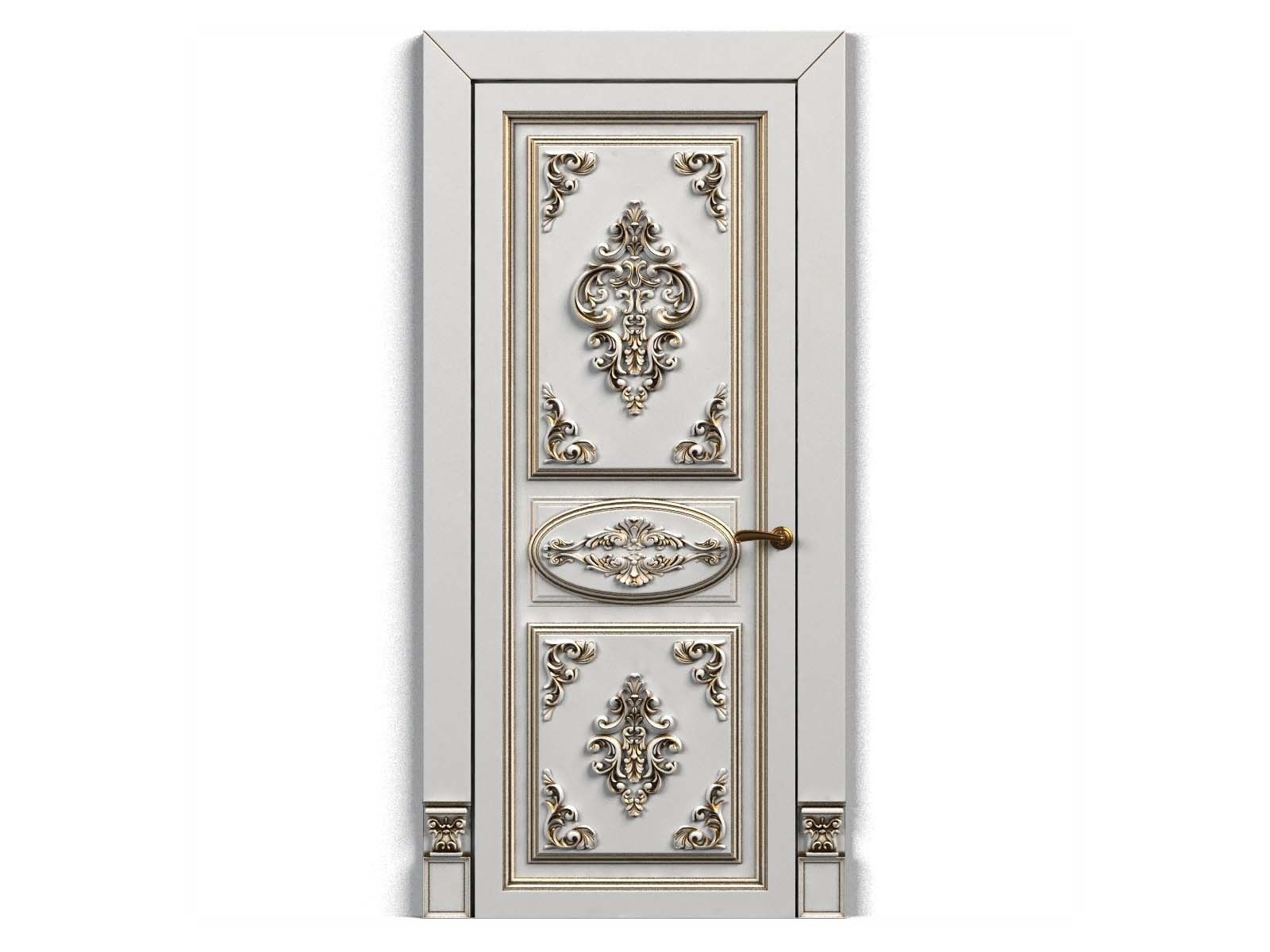 Door0013 wooden door with ornate carvings 3D model_1