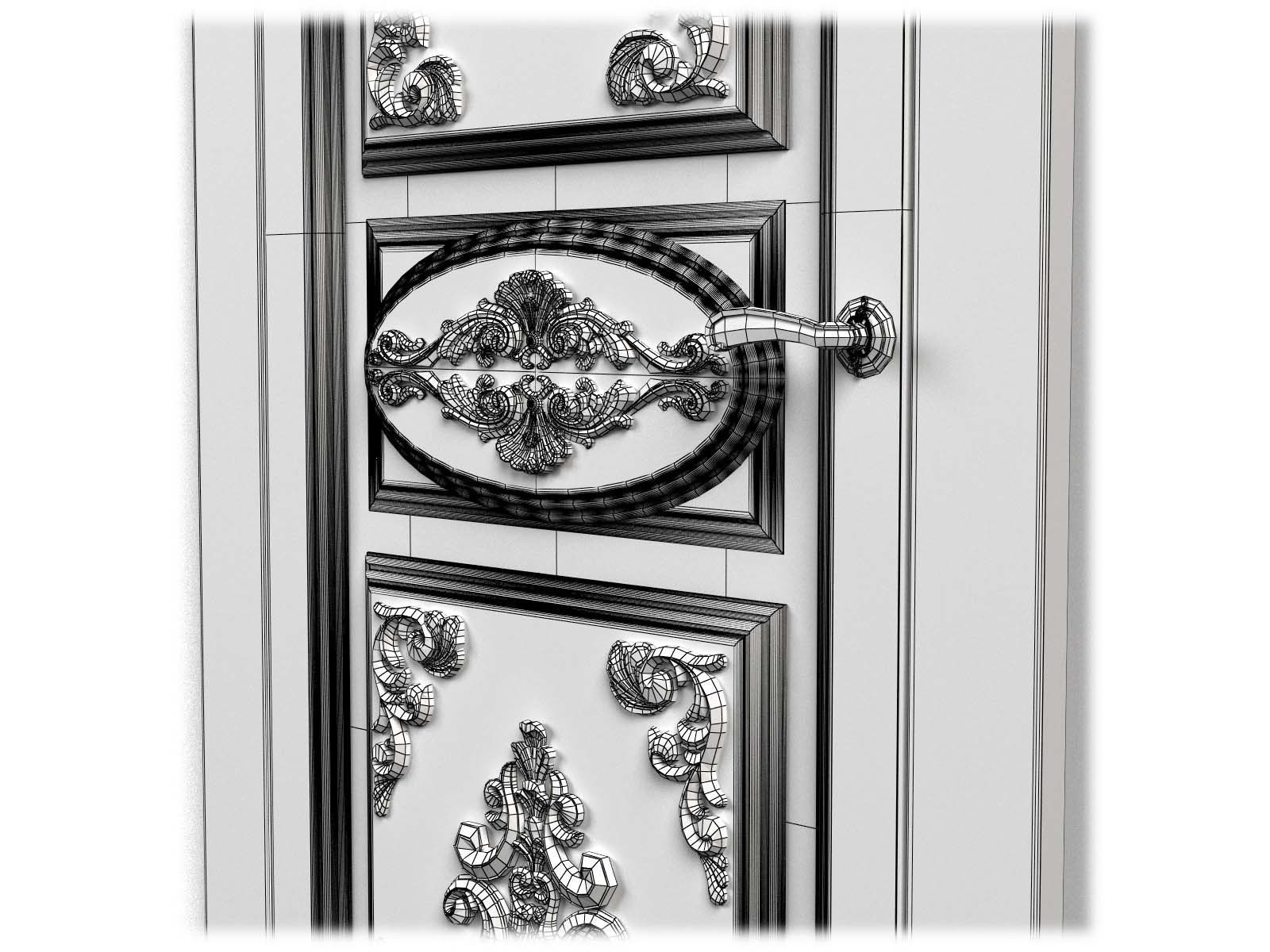 Door0013 wooden door with ornate carvings 3D model_11