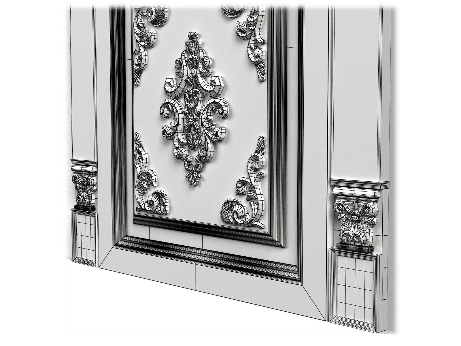 Door0013 wooden door with ornate carvings 3D model_14