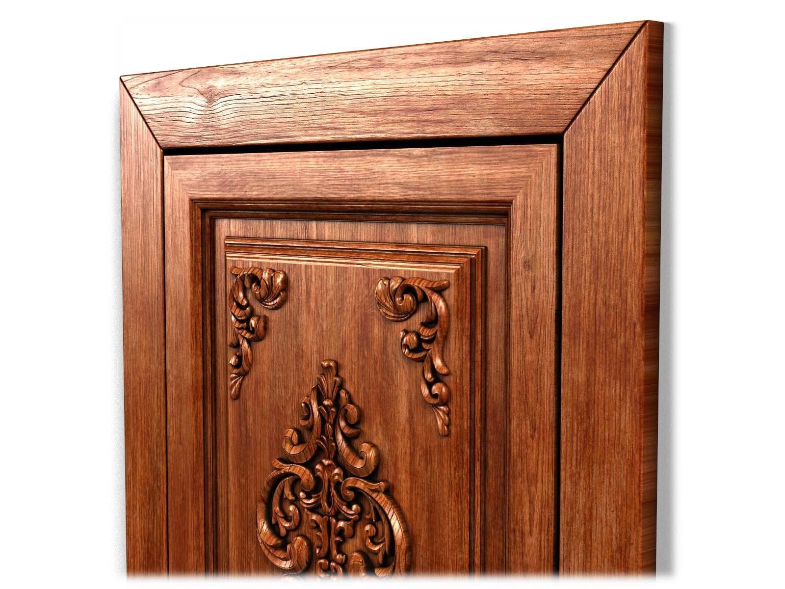 Door0013 wooden door with ornate carvings 3D model_6