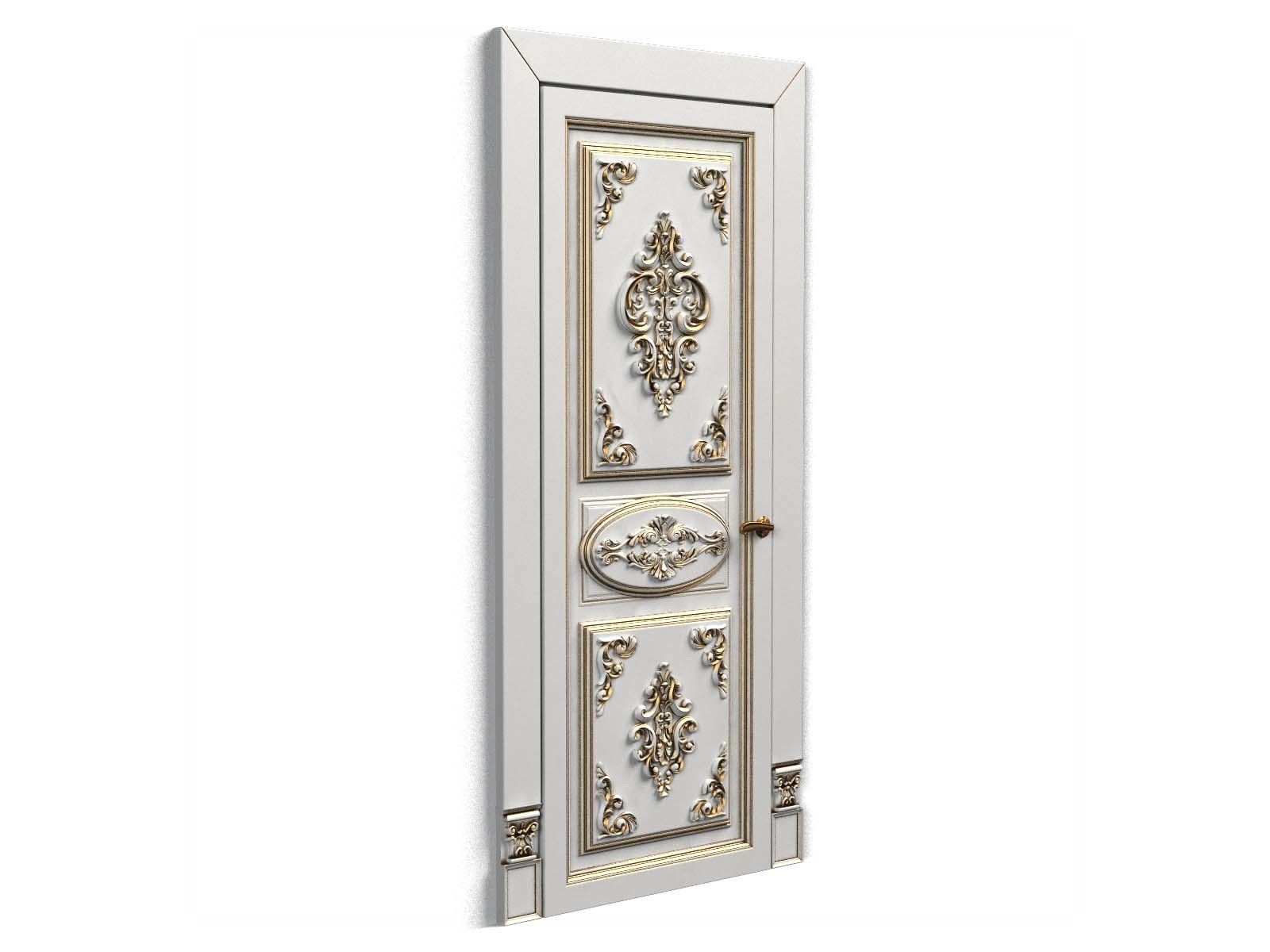 Door0013 wooden door with ornate carvings 3D model_4