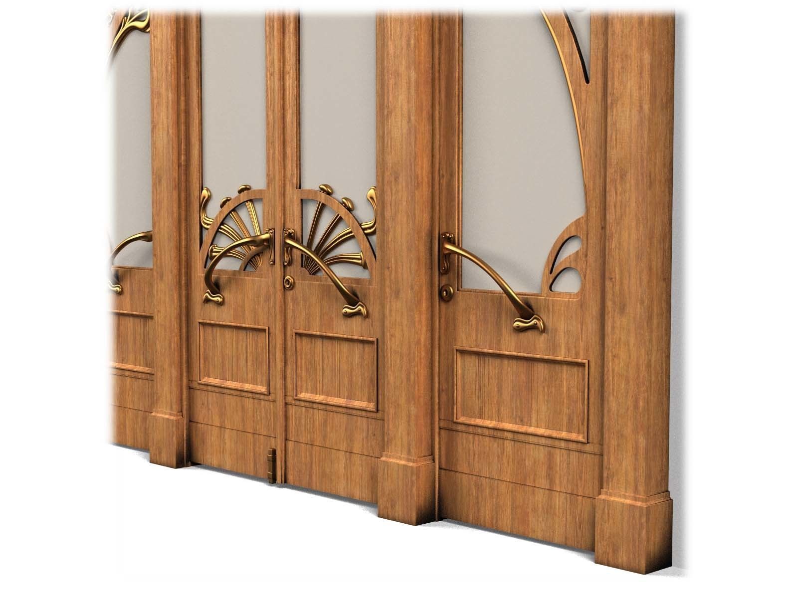 Door0015 wooden door with ornate carvings 3D model_13