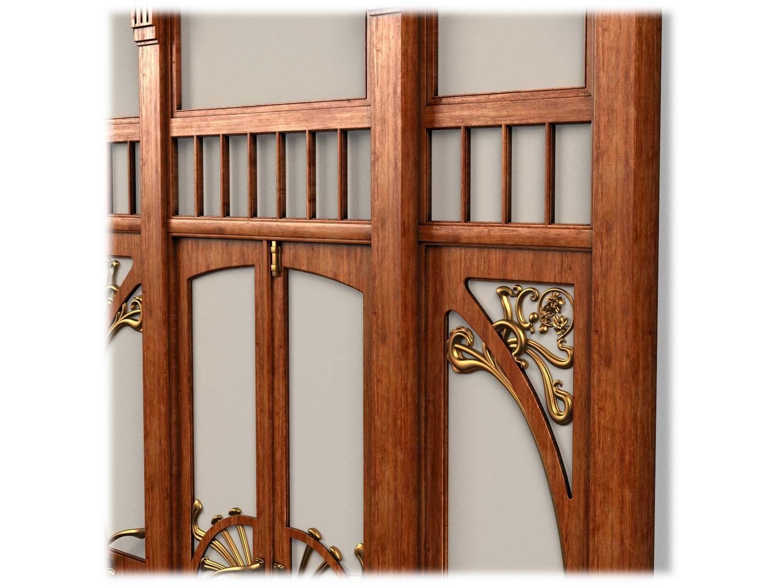 Door0015 wooden door with ornate carvings 3D model_9
