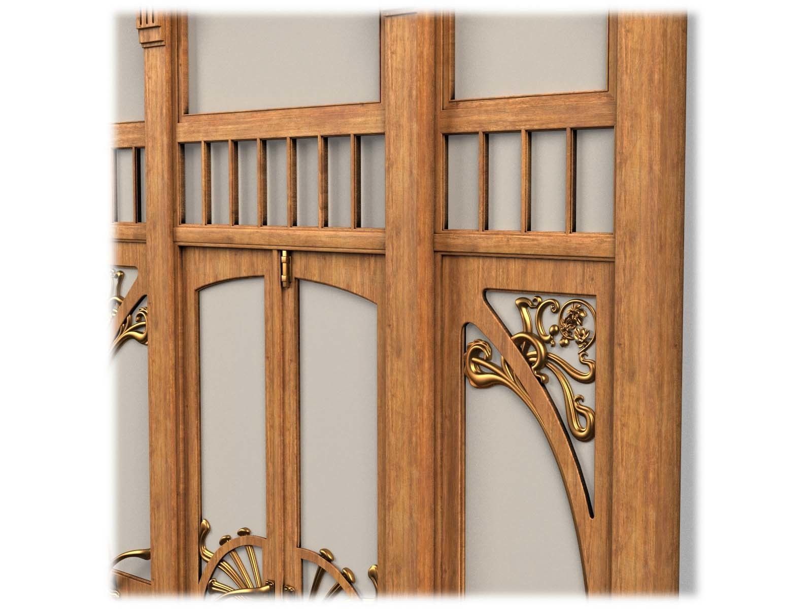 Door0015 wooden door with ornate carvings 3D model_10