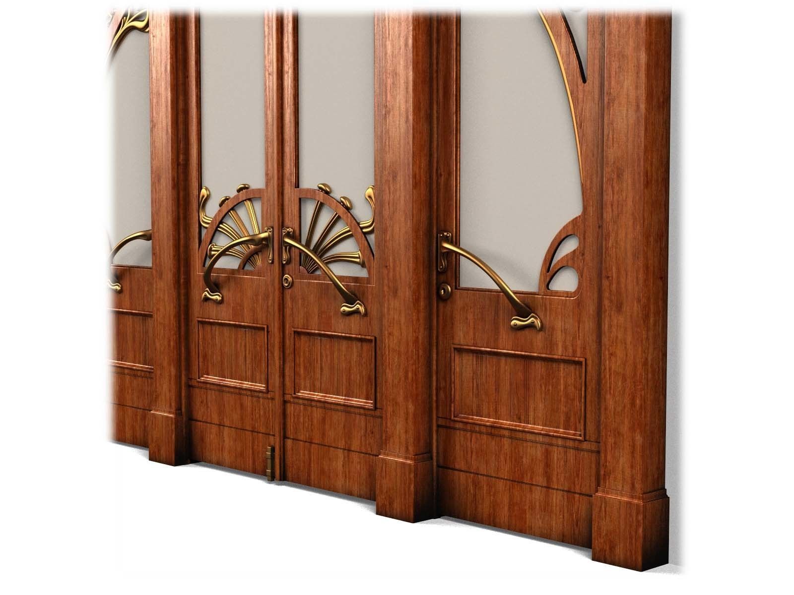 Door0015 wooden door with ornate carvings 3D model_12