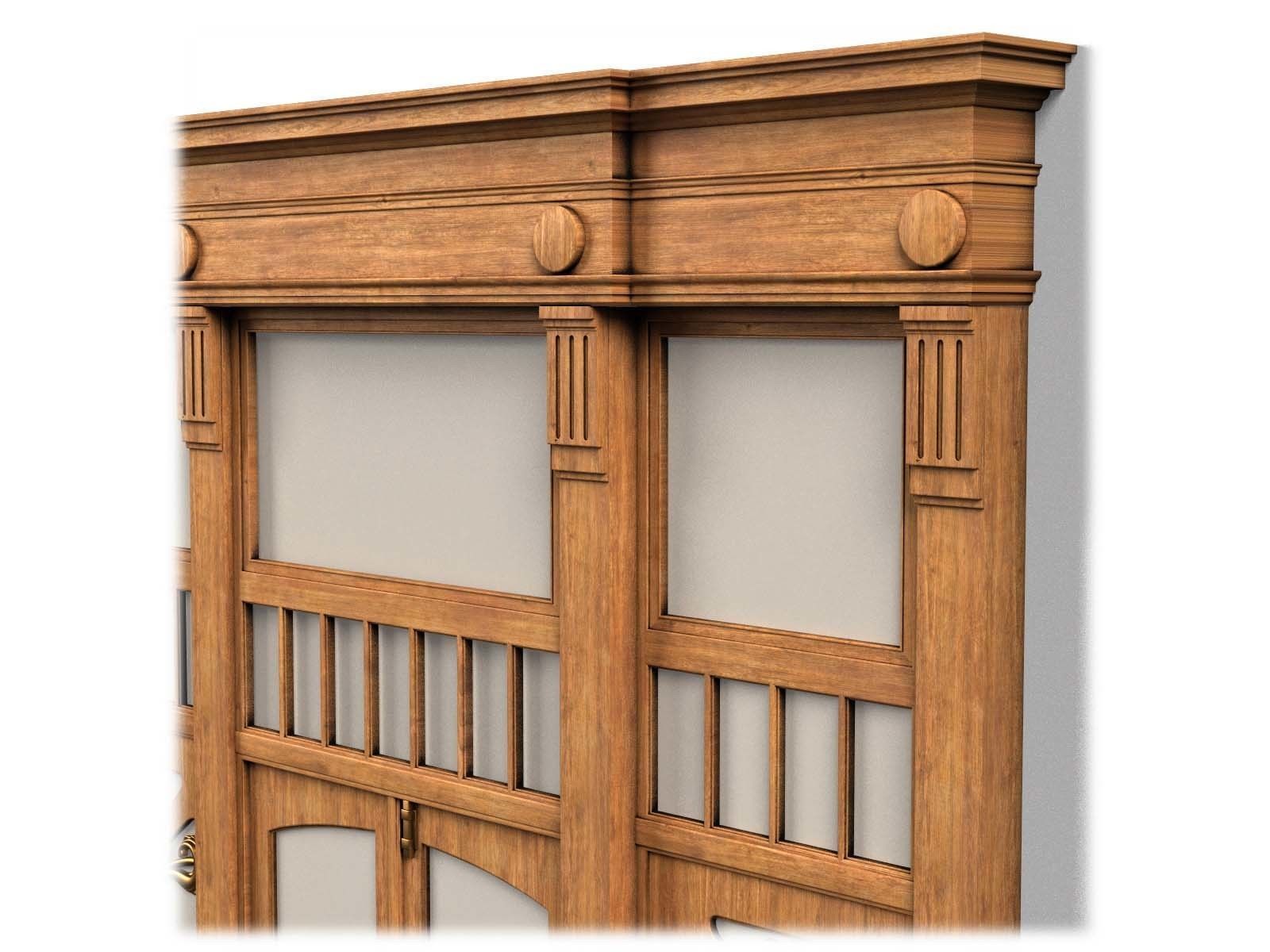 Door0015 wooden door with ornate carvings 3D model_7