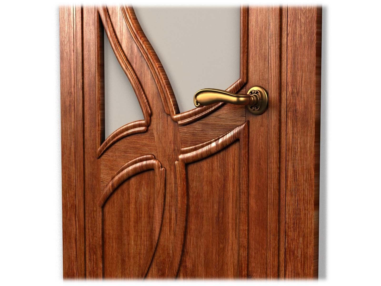 Door0017 wooden door with ornate design 3D model_9