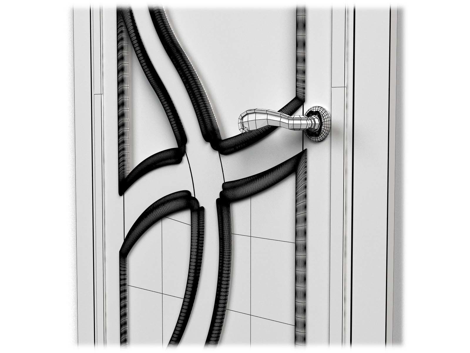 Door0017 wooden door with ornate design 3D model_11