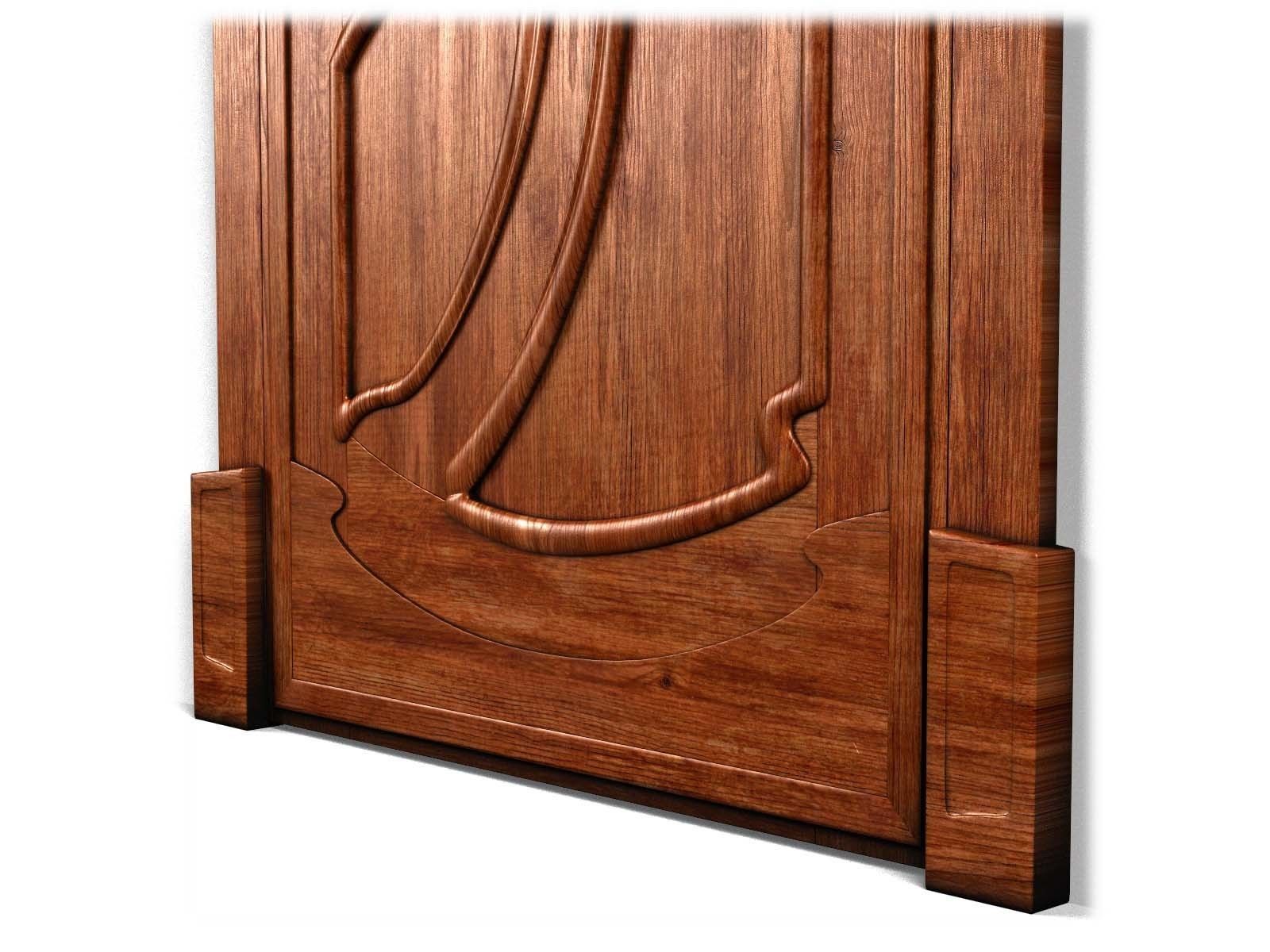 Door0017 wooden door with ornate design 3D model_12