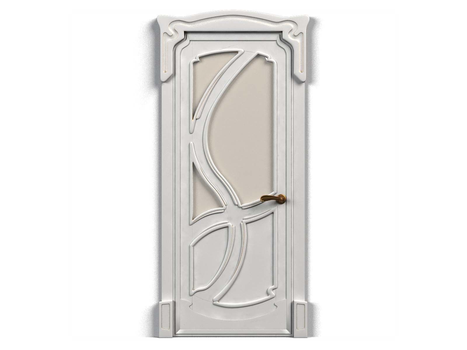 Door0017 wooden door with ornate design 3D model_1